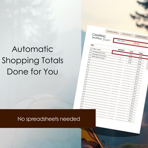 Camping Planner PDF: Fillable Checklist, Menu, Budget Tracker (Printable Format) image 7