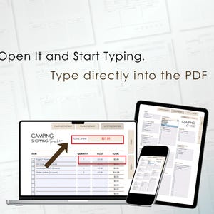 Camping Planner PDF: Fillable Checklist, Menu, Budget Tracker (Printable Format) image 13