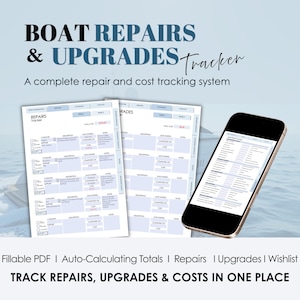 Bootswartungs-Tracker-Protokoll (PDF): Reparaturen, Upgrades & Wunschliste – Ausfüllbarer Planer