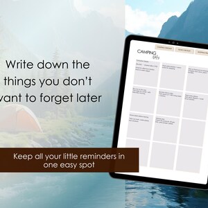 Camping Planner PDF: Fillable Checklist, Menu, Budget Tracker (Printable Format) image 9
