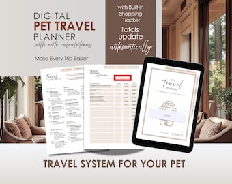Pet Travel Planner PDF – Fillable Checklists, Packing List & Expense Tracker