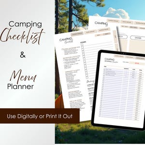 Camping Planner PDF: Fillable Checklist, Menu, Budget Tracker (Printable Format) image 4
