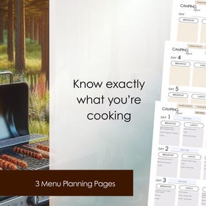Camping Planner PDF: Fillable Checklist, Menu, Budget Tracker (Printable Format) image 8