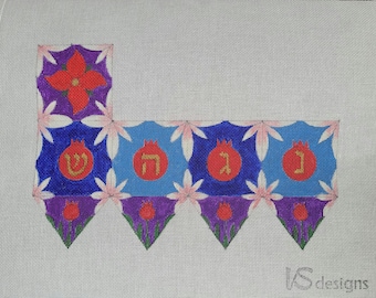 3D Hanukkah dreidel, VS Designs, 18 mesh, design size 7.5x11in