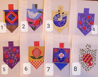 Dreidel Hanukkah needlepoint ornament , VS Designs, 18 mesh, design size 6.75x4in