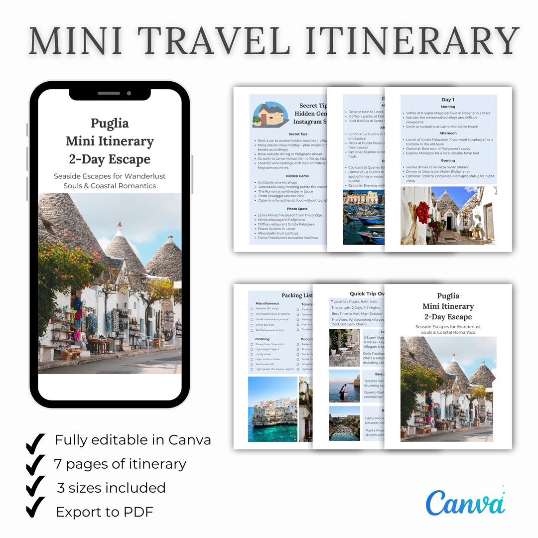 Puglia Italy Mini Travel Itinerary | 2-day Escape Guide PDF ...