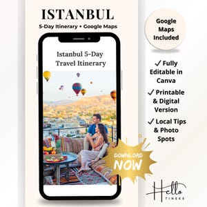 Istanbul & Cappadocia Romantic Travel Itinerary – 5-Day Turkey Guide with Hot Air Balloons, Couples Activities, Google Maps – Trip Planner