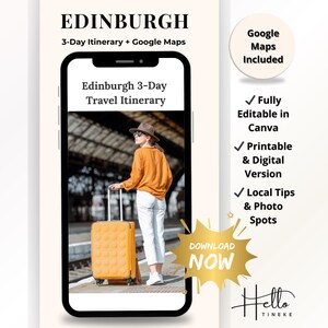 Edinburgh 3-Tage-Reiseplan zum Ausdrucken – Schottland-Reiseführer mit Google Maps, Burgen, Geheimtipps & Insider-Tipps – Digitaler Reiseführer