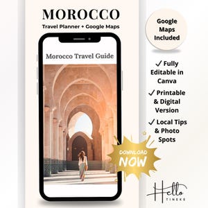Marokko-Reiseführer (digital) – Redewendungen, lokale Bräuche, kulinarische Highlights, Packliste und Google Maps-Link – Digitaler Download