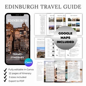 Scotland Travel Guide Digital Edinburgh Castle City Vacation Planner Printable Itinerary Template PDF Highland Trip Planning Guide Download