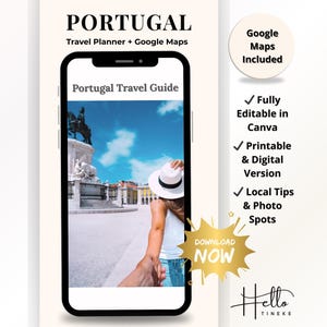Guida turistica del Portogallo in PDF: consigli culturali stampabili, frasi in portoghese, elenco di cibi, lista di controllo per i bagagli e Google Maps - Download immediato