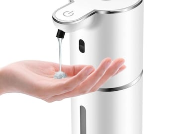 Automatic Soap Dispenser 12.8oz, Rechargeable and 6 Levels Soap Adjustable with Digital Display, Wall Mount, Waterproof,, Personalized touch