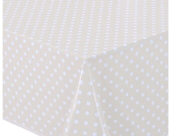 Large Rectangular Oilcloth PVC Wipe Clean Tablecloth 140cm x 240cm 55x94 Small Polka Dot, Personalized touch