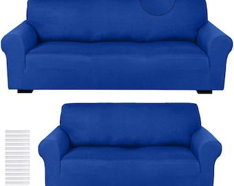 2 Pcs Sofa Covers Couch and Loveseat Covers Set Stretch Sofa Slipcover for Living Room Armchair Furniture Protector, Wr, Personalized touch