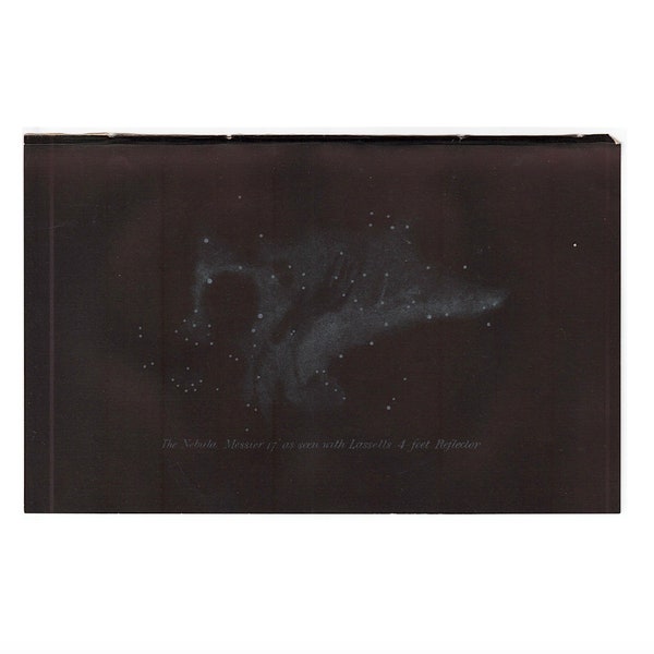 c. 1886 THE OMEGA NEBULA  lithograph • original antique print • astronomy print • Solar System • celestial print • Nebula Messier 17 • M17
