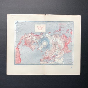 May include: A map showing the average annual rainfall in inches across the Northern Hemisphere. The map is centered on the North Pole and shows the continents of North America, Europe, and Asia. The rainfall is shown in shades of red, with darker shades indicating higher rainfall.