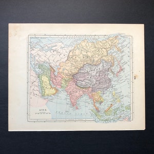 1887 MAP von ASIEN oder TÜRKEI & Griechenland original antike Karte der Welt