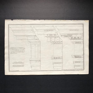 1757 Ornamente antik graviert - korinthischer dorisch - korinthischer Stil - zeitgenössisch - französisch