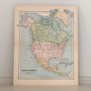 c. Carte des États-Unis d&#39;Amérique de 1893 - lithographie ancienne - carte des États-Unis d&#39;Amérique - États-Unis - ancienne carte ancienne en couleur