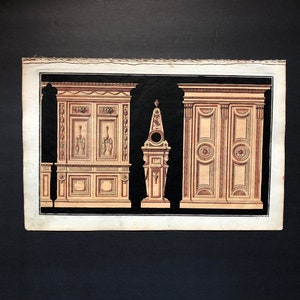 1757 Architektur original antike französische handfarbene Gravur - horizontale Segmente