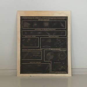 H. 1857 DOUBLE STARS NEBULA antiker Druck - originaler antiker Astronomie Druck - Himmelskörper - spanische Ausgabe