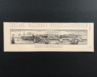 liten! Karta över NEW YORK CITY ca 1900 • original antik karta • tryck från N.Y.C. • karta över New York • tryck från USA • kartvy över New Amsterdam från 1673