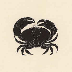 1920 年代頃のカニのリトグラフ • オリジナルのアンティーク プリント • 甲殻類のプリント • 蟹座 • カニのプリント • 海洋生物 • 夏の装飾 • ビーチ ハウス