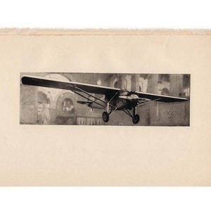 SPIRIT of ST. LOUIS  print c. 1934 - original vintage print - airplane print - Charles Lindbergh - monoplane - Smithsonian museum •