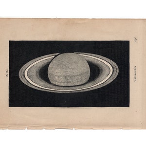 antique print SATURN PLANET PRINT c. 1884 original antique astronomy print celestial print Saturn print image 1
