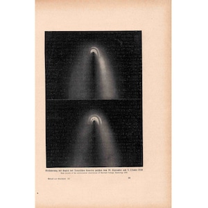 c. 1900 DONATI&#39;S COMET lithograph • original antique print • astronomy print • celestial print • comet tail • comet head • famous comets