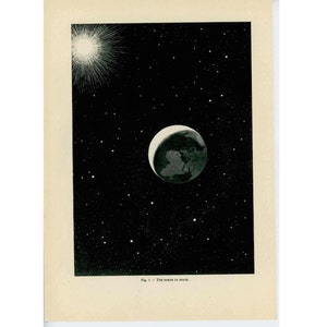 1959 VINTAGE ERDE LITHOGRAPH Ied Erde im Raum original Vintage himmlische Astronomie Druck