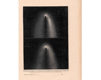 May include: Two black and white photographs of Comet Holmes taken on September 20 and October 2, 1908. The photographs were taken at the Harvard College Observatory.