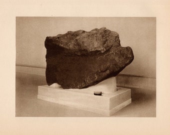 METEORIC IRON vintage Druck c. 1934 • original vintage Lithographie • Astronomie • Poster • Cape York Meteoric Iron
