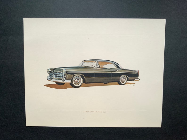 1955 U2022 Classic Car Print U2022 Original Vintage Lithograph Printed In The 1960 S U2022 Collectable Automobile Print The First Chrysler C Prints Art Collectibles Minyamarket Com