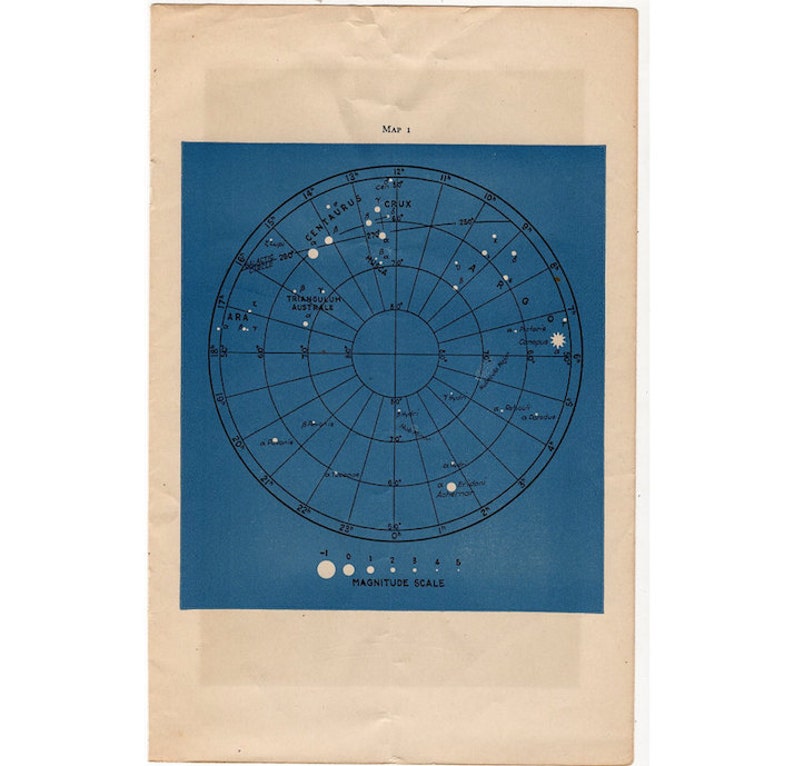 1946 STAR MAPS \u2022 set of 2 original vintage prints \u2022 blue celestial prints c map 2 /& 3 \u2022 astronomy prints \u2022 libra hercules scorpio