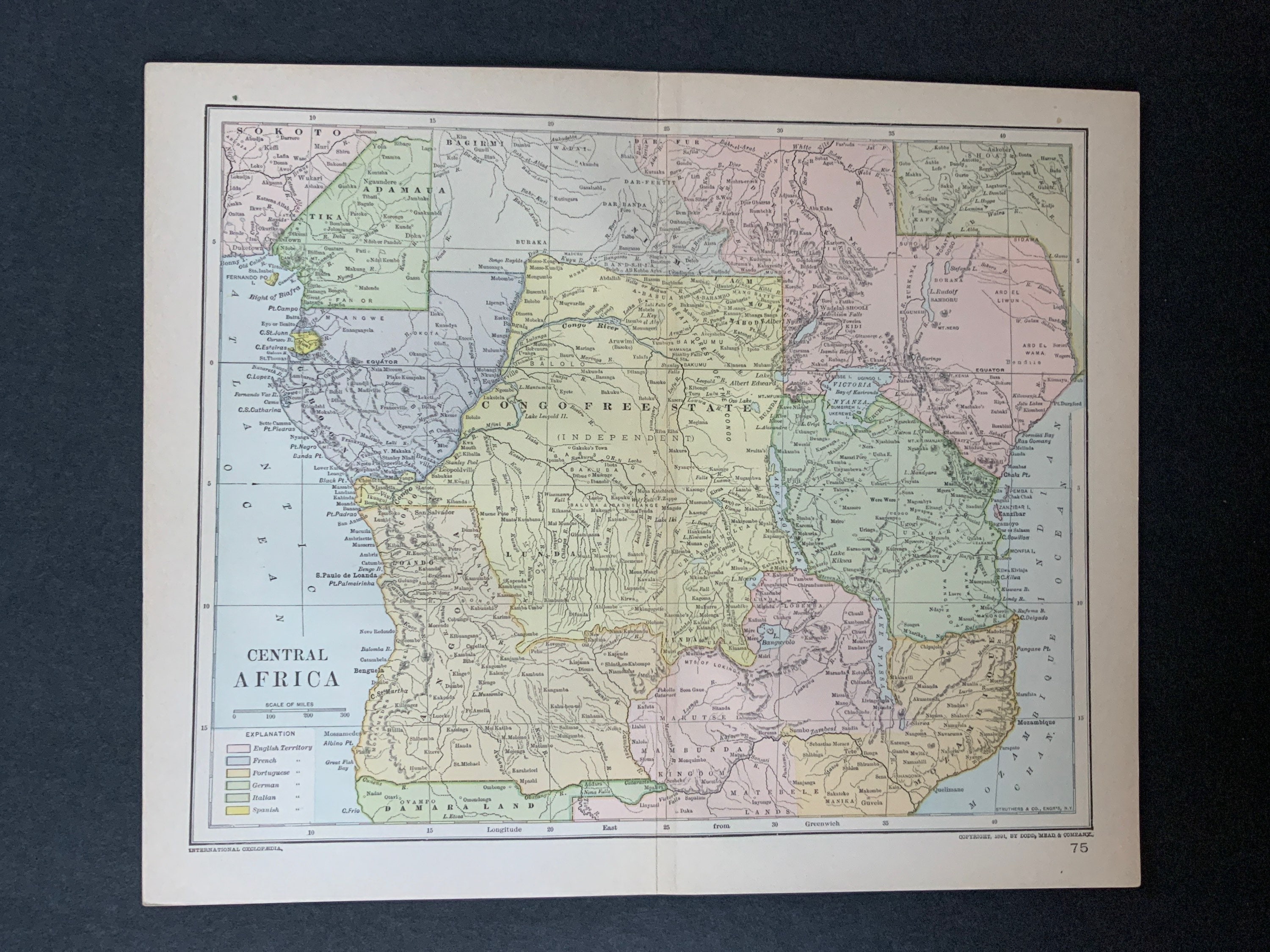 1893年頃のアフリカ地図 • オリジナルのアンティーク地図 • オリジナル