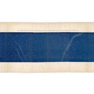 c. 1875 ESTRELLAS DEL ECUADOR litografía • impresión antigua original • mapa estelar • constelaciones y muestra la Vía Láctea • impresión astronómica •