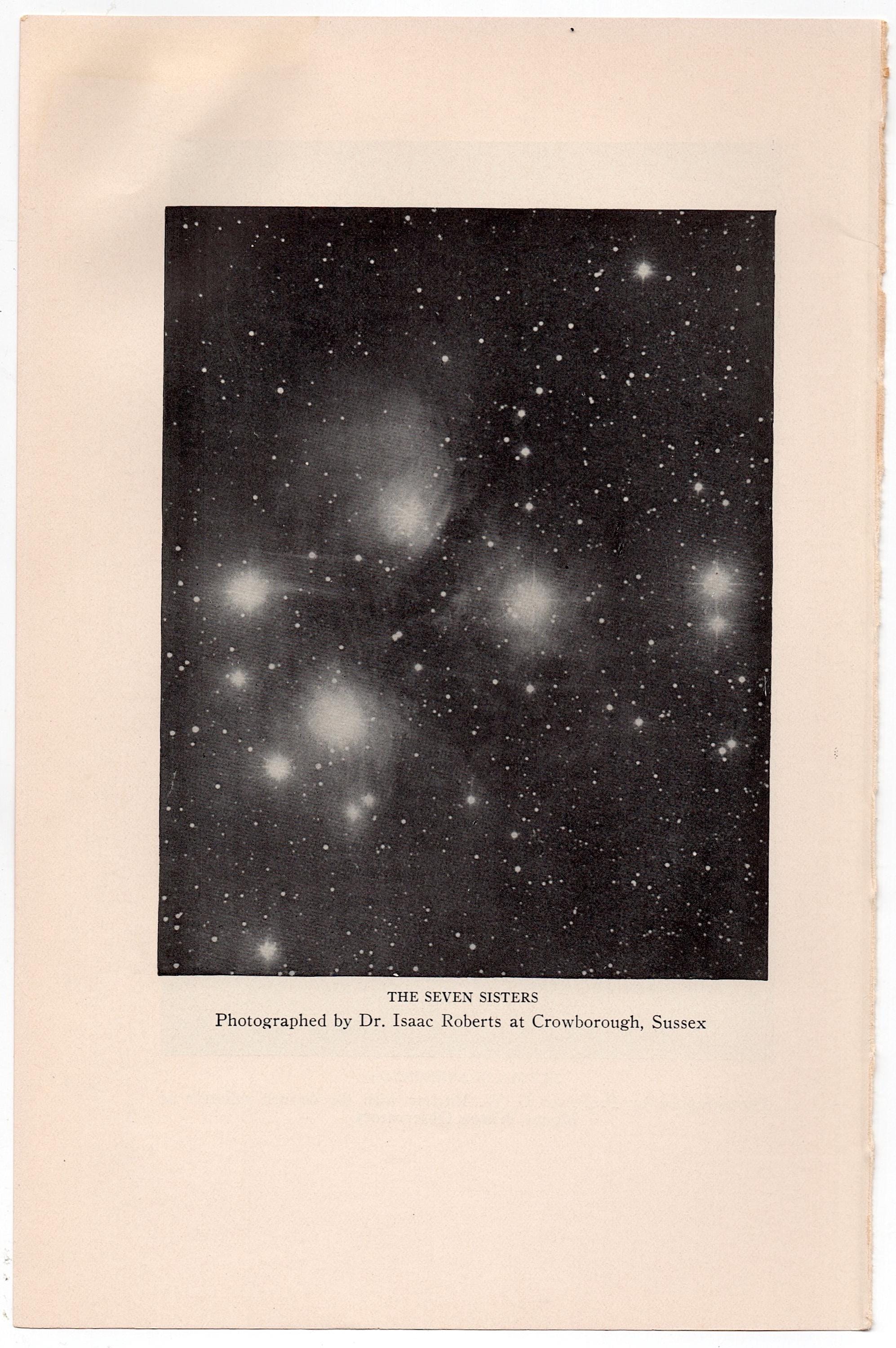 PLEIADES Lithograph C. 1925 • Original Vintage Print • Astronomy
