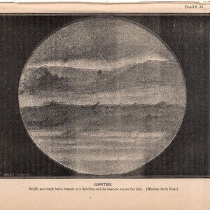 c. 1872 JUPITER lithograph • original antique print • celestial print • print astronomy •