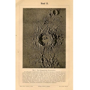 c. 1889 MOND KRATER Lithographie • Antiker Druck • Astronomie • Druck des Himmels • Mondlandschaft • Karte des Mondes • #2