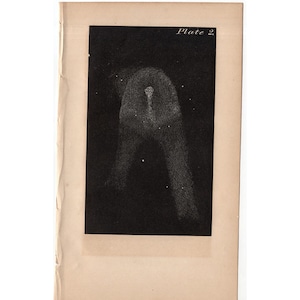c. 1848 HALLEY&#39;S COMET engraving • original antique print • astronomy celestial - as figured by Sir John Herschel at the Cape of Good Hope