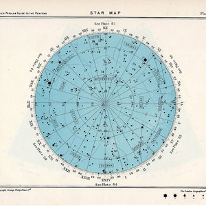 C. 1955 STAR MAP # 70 • impresión vintage original • impresión celestial • impresión de astronomía • carta de constelaciones • estrellas del Polo Sur •