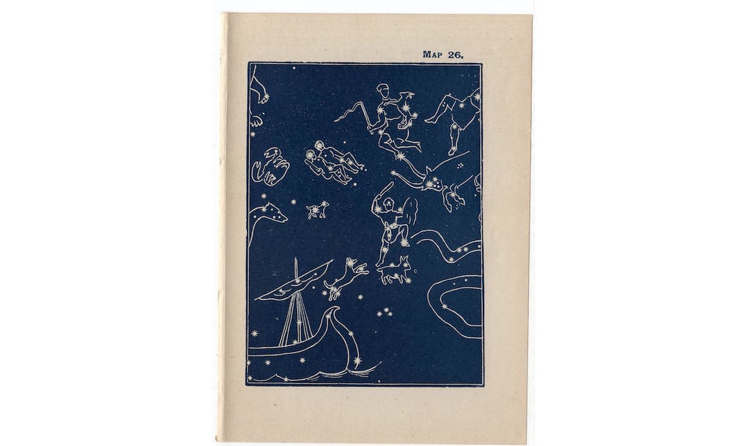 1944 CAPELLA QUARTER Winter CONSTELLATION Stars Lithograph Etsy
