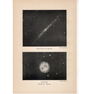 H. 1924 NEBULÆ Lithographie • Astronomie • Sonnensystem • Spiralnebel • Eulennebel • Sternennebel • Sternennebel • Sternenhimmel
