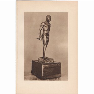 c. 1934 - DEFIANCE SCULPTURE print - vintage art print - displayed at the Smithsonian National Museum