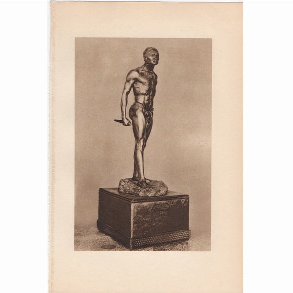 c. 1934 - DEFIANCE SCULPTURE print - vintage art print - displayed at the Smithsonian National Museum