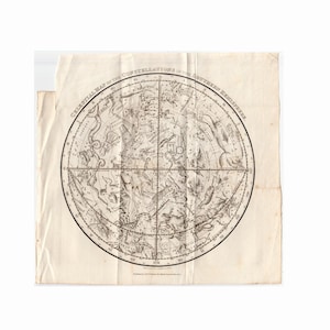 H. 1826 KARTE KARTE DER HIMMEL • antiker Druck • Astronomie • Sonnensystem • STERNBILDER der südlichen Hemisphäre