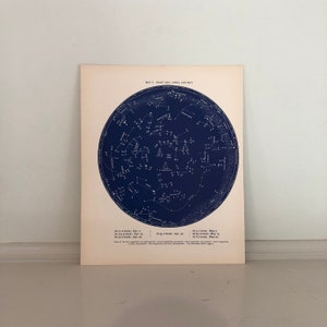 c. 1887 ABRIL Y MAYO ESTRELLAS LITOGRAFÍA - ASTRONOMÍA ANTIGUA - CONSTELACIONES EN EL CIELO NOCTURNO - MAPA ESTELAR IMPRESIÓN CELESTE