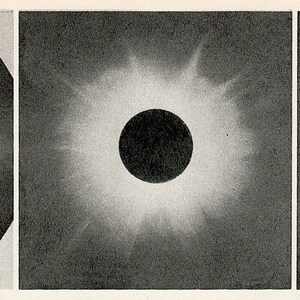 c. 1959 TOTAL SOLAR ECLIPSE lithograph original vintage print total eclipse print astronomy solar corona celestial Solar eclipse image 3