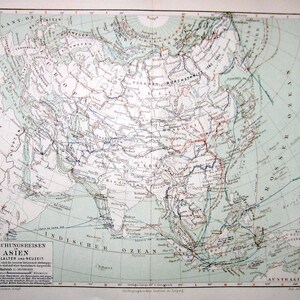 1894 ASIA MPA -  original antique map print